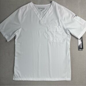 Grey’s Anatomy Men’s Three Pocket V Neck Scrub Top. Medium. White. NWT.